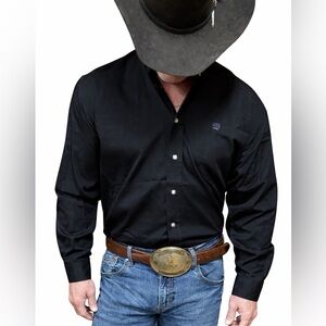 Cinch Men’s Black Western Button-Down Shirt | Size Large